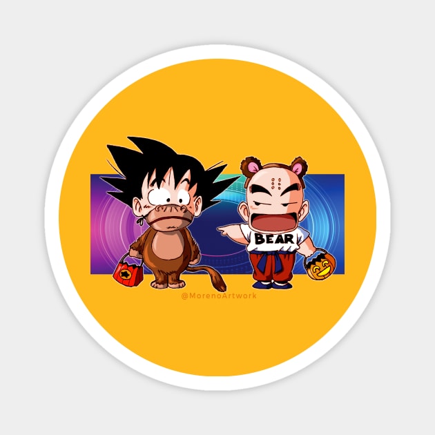 Dragon Ball Halloween (Kid Goku, Krillin) ドラゴンボール Magnet by MorenoArtwork